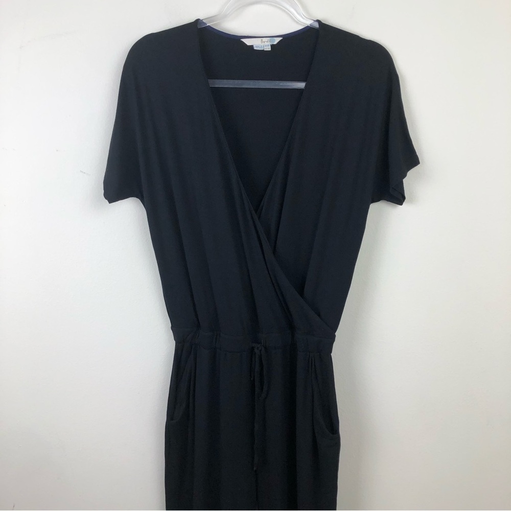 Boden Black Jersey Surplus Wrap Jumpsuit size: US 6R - Picture 4 of 13